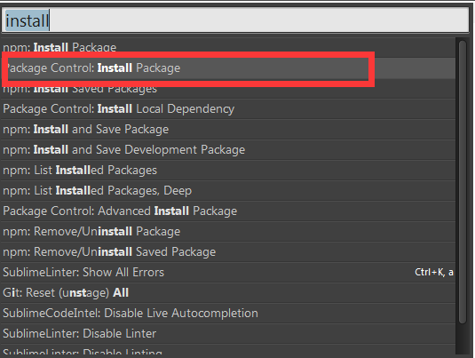 调出PackageInstall